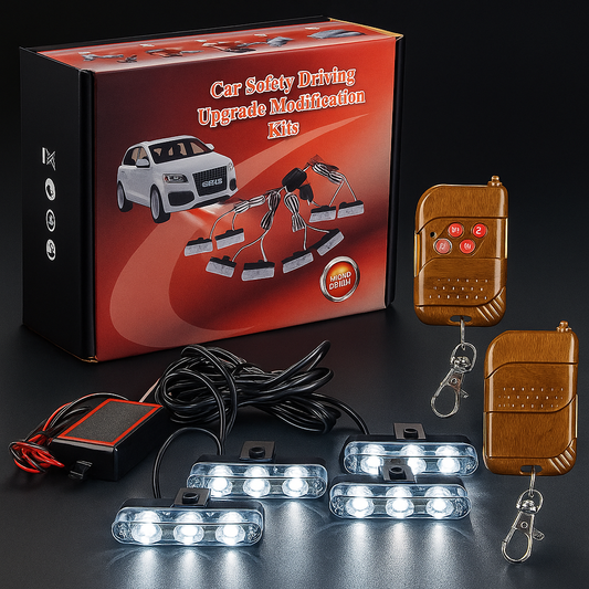 Premium 2-in-1 Grill Flashers With Remote | POLICE & WHITE Both