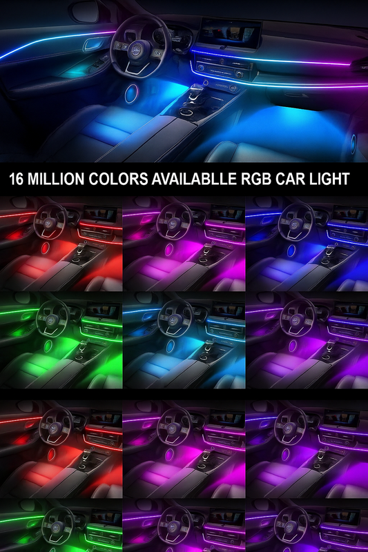 10PCS APP-Controlled Ambient Lights – 10-in-1 Dynamic RGB Kit