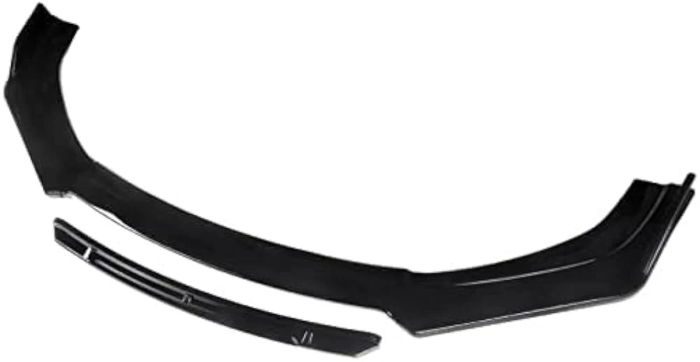Gloss Black Front Lip Splitter-4-Piece Universal Set with Red/Black Lip | Durable ABS Plastic