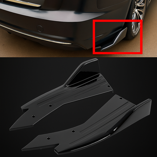 Universal Back Canards – 2 Pcs Glossy Black | Durable ABS Plastic