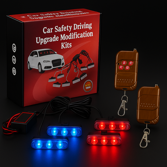 Premium 2-in-1 Grill Flashers With Remote | POLICE & WHITE Both