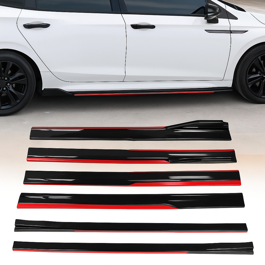 Universal Side Splitter Kit – 4pcs Gloss Black | Premium ABS Plastic