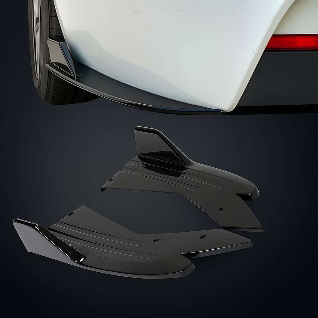 Universal Back Canards – 2 Pcs Glossy Black | Durable ABS Plastic